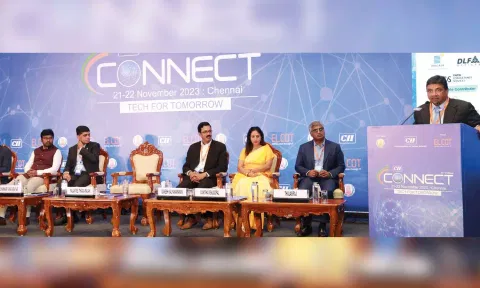 PTR delivering his keynote address at the CII-event held in Chennai on Tuesday