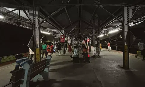 The dimly-lit station premises on any given day
