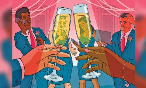 Type all day, toast all night for remote-work weddings