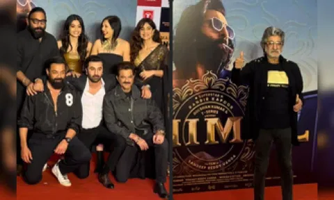 Actors at special screening of Animal in Mumbai (Photo: IANS)