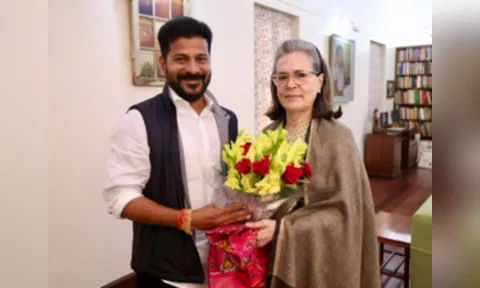 Revanth Reddy with Sonia Gandhi