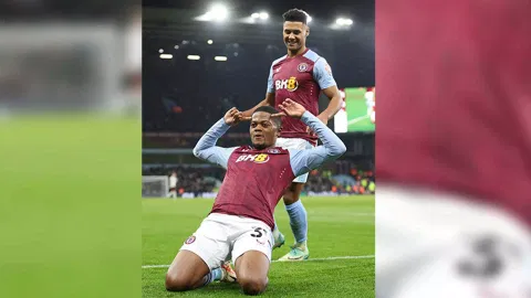 Aston Villa players celebrating (Photo- Aston Villa/X)