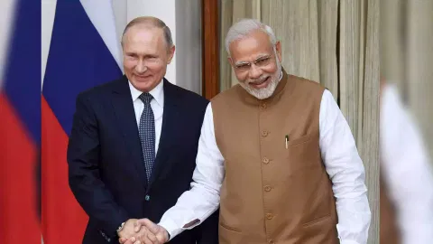 Russian President Vladimir Putin and Prime Minister Narendra Modi&nbsp;