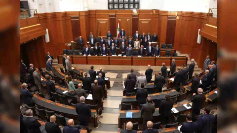 Visual from the Parliament in Lebanese. (Reuters)