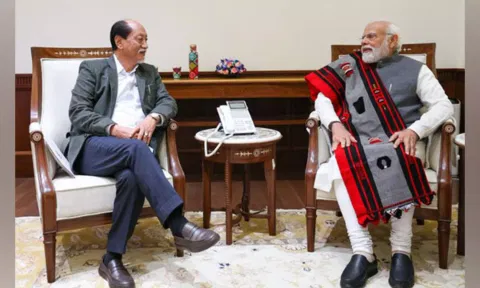 Nagaland CM Neiphiu Rio meets PM Modi (ANI)
