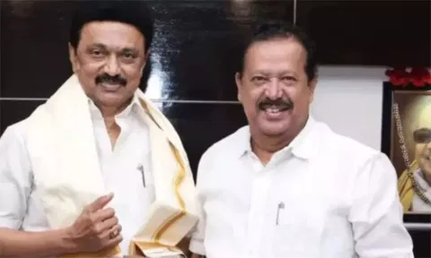 Ponmudy with Stalin. Daily Thanthi