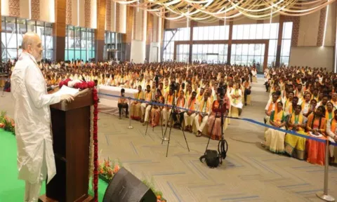 Home Minister Amit Shah at an event in Telangana (ANI)