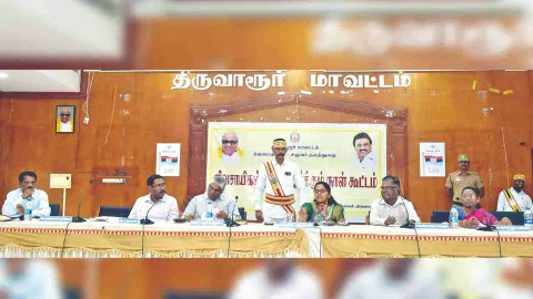 Collector Charusree at farmers grievances redressal meeting