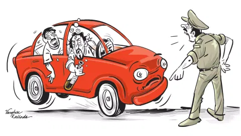 Drunk driving (Illustration by Varghese Kallada)