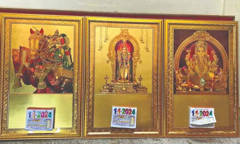 Gold foil calendars released this year by Siavakasi-based printers