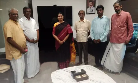 VHP and RSS leaders invite Durga Stalin, wife of Tamil Nadu CM MK Stalin, to attend Ram temple's 'Pran Pratishtha' ceremony in Ayodhya. (PTI)