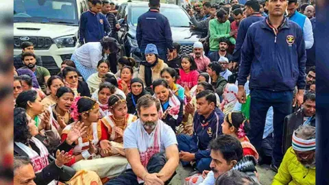 &nbsp;Rahul Gandhi's 'Bharat Jodo Nyay Yatra' (PTI)