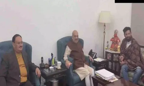 Chirag Paswan with Union Home Minister Amit Shah and BJP president JP Nadda (Photo/ANI)