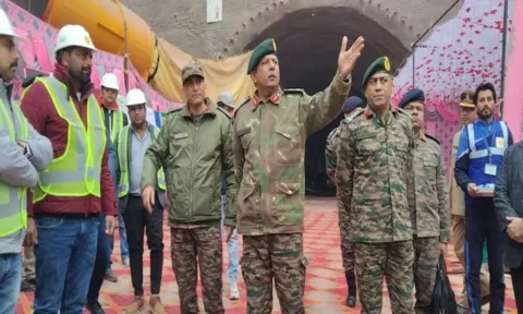 Lt. Gen. Raghu Srinivasan attended the breakthrough ceremony of Naushera tunnel (ANI)