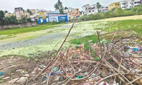 Inundated government school playground
