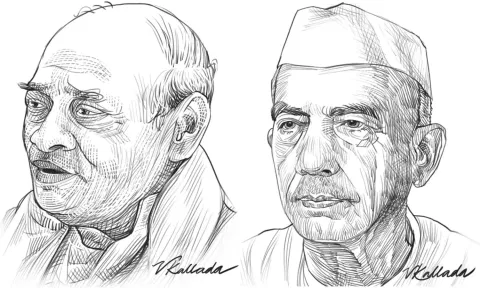 PV Narasimha Rao; Charan Singh (Illustration by Varghese Kallada)