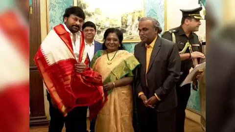 Actor Chiranjeevi and Telangana Governer (ANI)