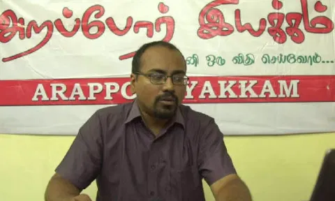 Arappor lyakkam convenor Jayaram Venkatesan. (File)
