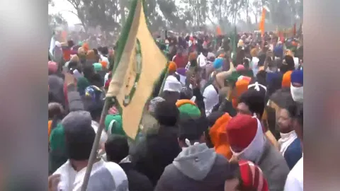 Visuals from Shambhu border. (Photo/ANI)