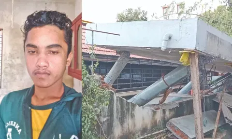 Collapsed wall that killed Hariram of UP