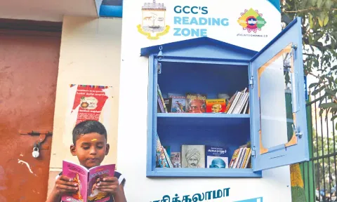 GCC has launched the initiative of a ‘Reading Zone’ in the parks of north Chennai on a pilot basis.