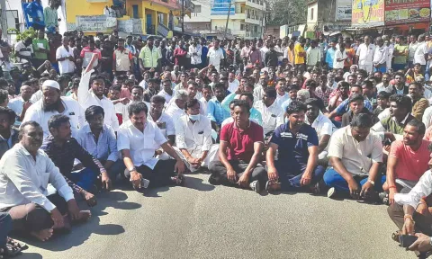 Villagers protest after elephant attacks in Krishnagiri