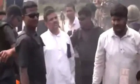 BJP leader Suvendu Adhikari leaves for Sandeshkhali (ANI)