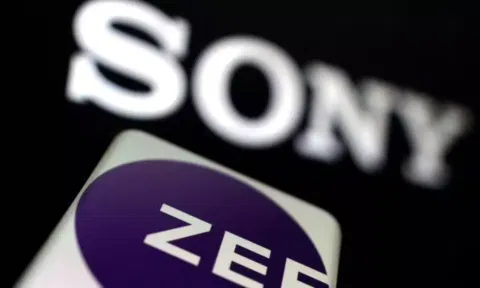 Zee Entertainment and SONY logos are displayed in this illustration. (REUTERS)
