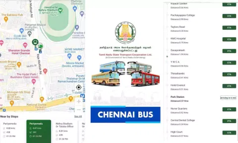 Screengrab from the Chennai Bus application.