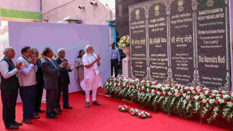 PM Modi at the reactor vault and the control room of the PFBR&nbsp;