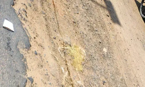 Damaged Mannarswamy Koil Street in Kalmandapam