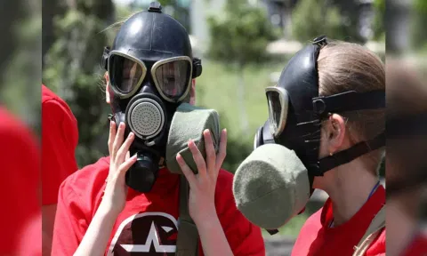 Members of Russia's Youth Army movement train in Sevastopol (Reuters)