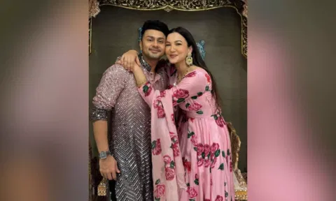 Gauahar Khan with Awez