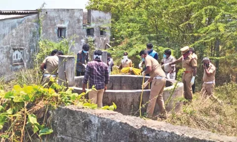 The well in Thalambur where his body was dumped