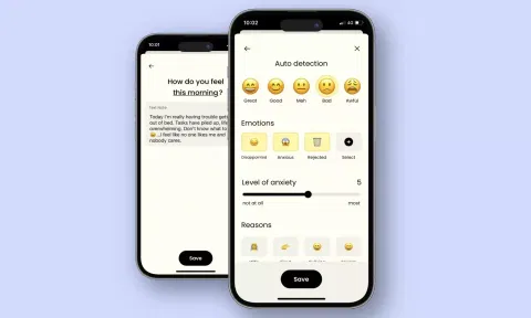 This image provided by Earkick in March 2024 shows the company’s mental health chatbot on a smartphone (AP)