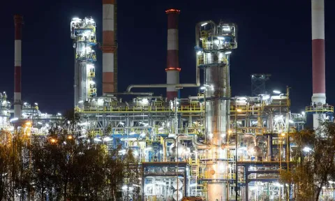 A state controlled oil refinery Lotos is pictured in Gdansk (Reuters)