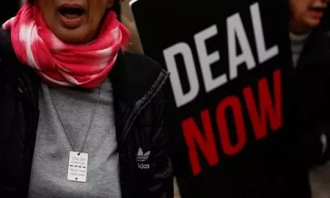 Protest demanding a hostage deal, in Tel Aviv