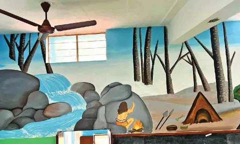Visual representation of the life of an early man