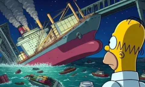 Visual from the The Simpsons episode where the bridge collapsed in the fictional town where Simpsons lived (Credits: X)