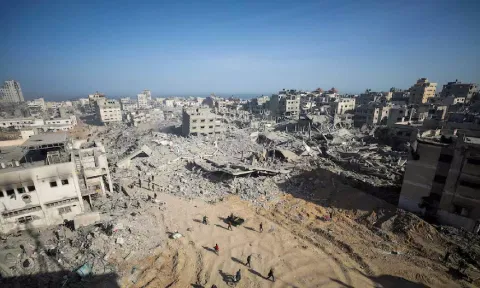 A view of the area around Gaza's Al Shifa Hospital (Reuters)&nbsp;