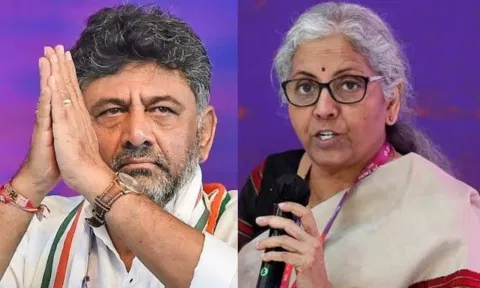 Karnataka Deputy Chief Minister DK Shivakumar; Union Finance Minister Nirmala Sitharaman (PTI)&nbsp;&nbsp;