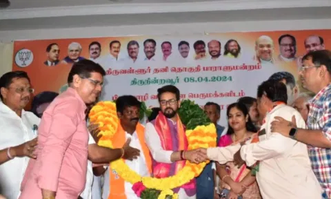 Anurag Singh Thakur attend Road Show in North Chennai (Photo: X)