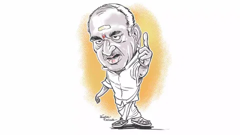 Veteran leader and former union minister Pon Radhakrishnan (Illustration/Varghese Kallada)