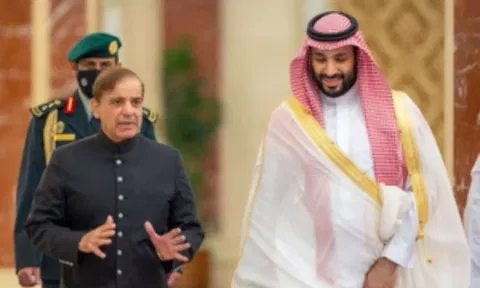 Prime Minister Shehbaz Sharif and Crown Prince Mohammad Bin Salman (IANS)