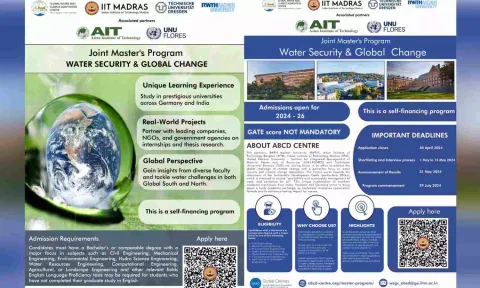 IIT-M launches new Master’s Program on Water Security and Global Change&nbsp;&nbsp;