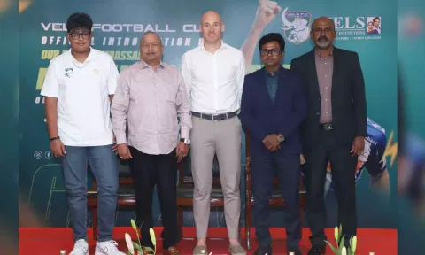Mr.Sarvesh, Dr. Ishari, Mr.Gaizka Toquero, Mr.David Anand - CEO - Vels FC &amp;  Mr.Robin Charles Raja&nbsp;
