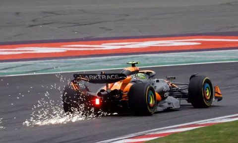 &nbsp;McLaren's Lando Norris during the sprint qualifying (Reuters)&nbsp;