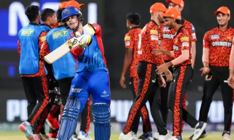 Jake Fraser-McGurk walks back to the dugout after his dismissal (PTI)