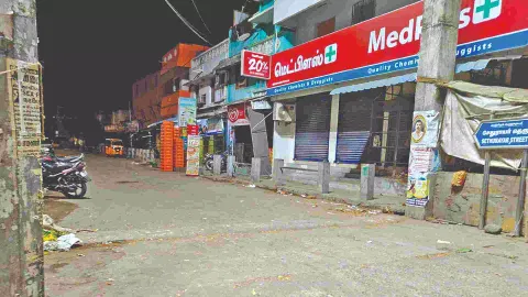 The speed breaker laid on Sethurayar Street by its residents