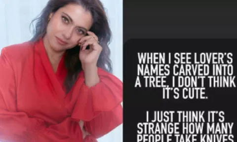 Kajol reacts to lovers carving names on trees, wonders how many 'carry knives on a date'
